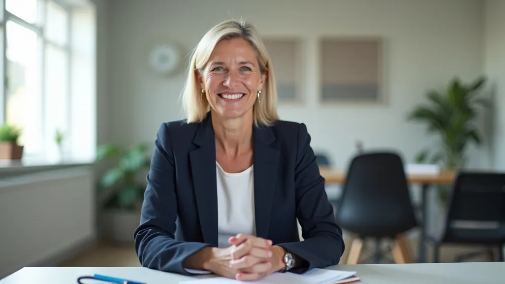 Woman planning her second chapter at a modern desk